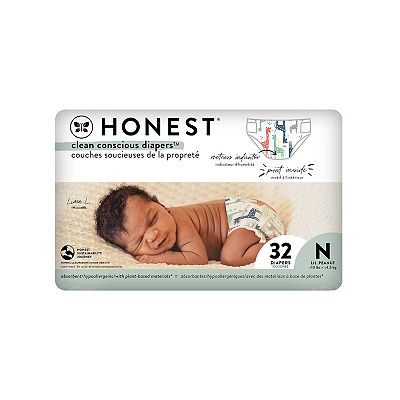 The Honest Company Newborn Size Giraffe Diapers 32 Count