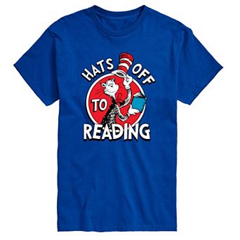 Men's Dr. Seuss The Cat in the Hat Hats Off To Reading Graphic Tee