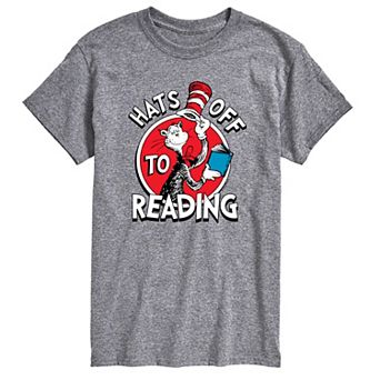 Men's Dr. Seuss The Cat in the Hat Hats Off To Reading Graphic Tee