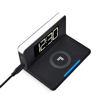 Sharper Image Recharge Digital Alarm Clock with Wireless Charger