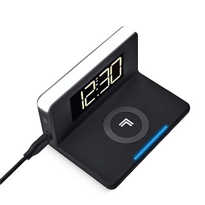Sharper Image Recharge Digital Alarm Clock with Wireless Charger
