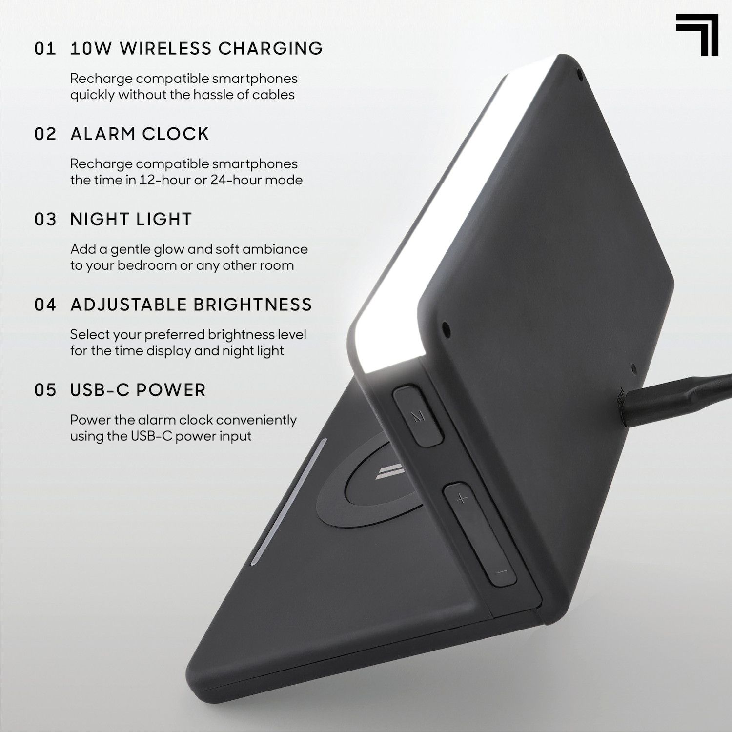 Sharper Image Digital Alarm Clock - Thumbnail 4