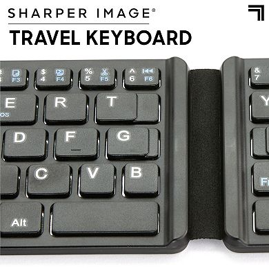 Sharper Image Travel Keyboard with Folding Design, Wireless Connectivity & Rechargeable Battery