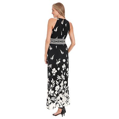 Women's London Times Printed Halter Maxi Dress