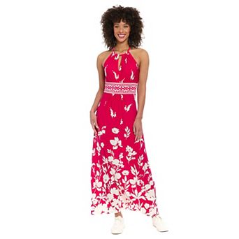 Women's London Times Printed Halter Maxi Dress
