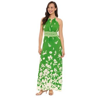Women's London Times Printed Halter Maxi Dress