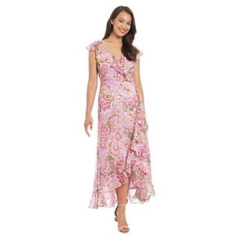 Women's London Times Ruffle Wrap Maxi Dress