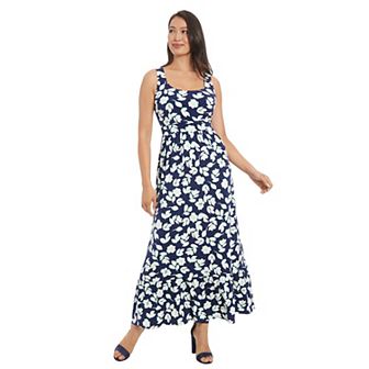 Women's London Times Sleeveless Inset Waist Maxi Dress