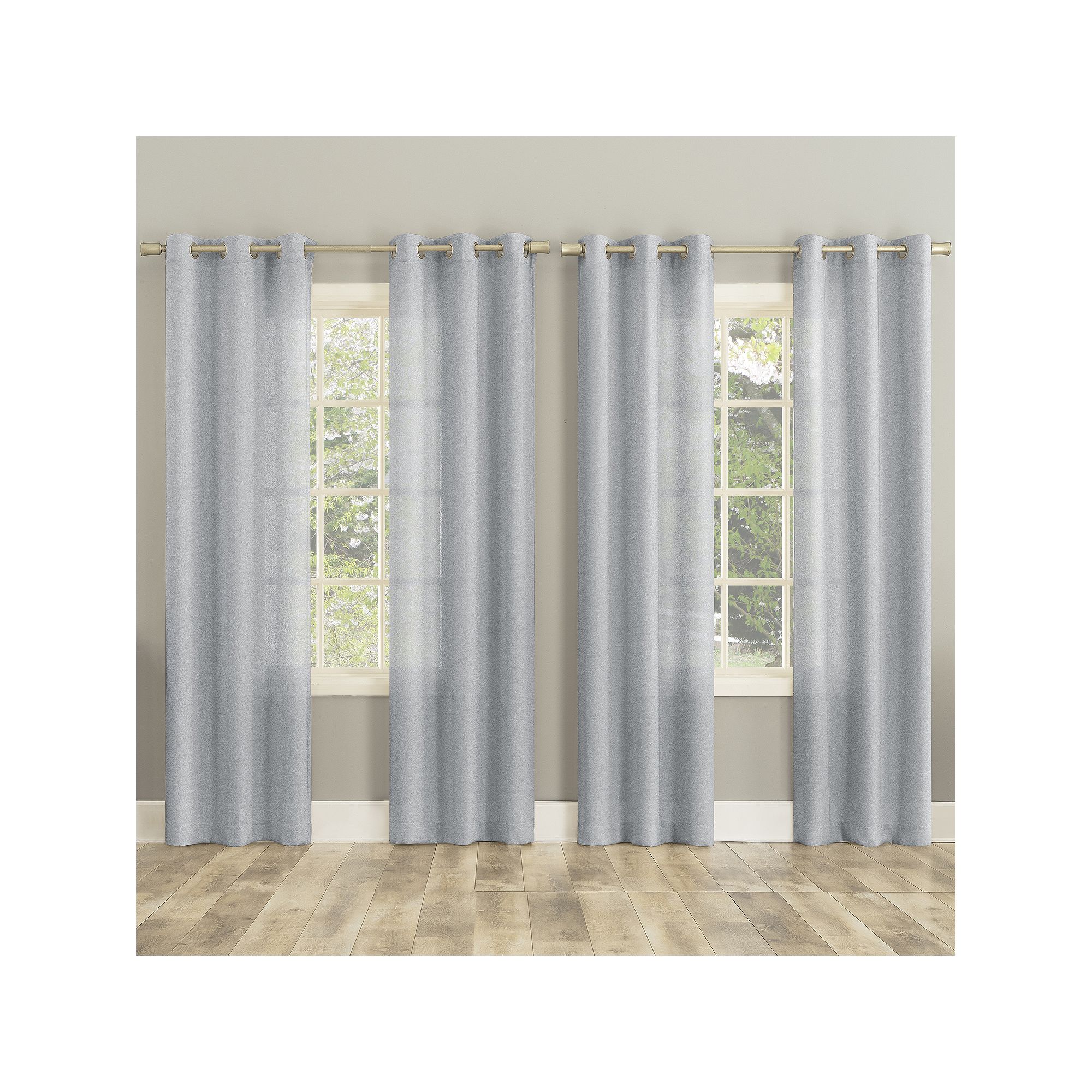 The Big One® Kaplan Sheer Grommet 4-Pack Window Curtain Set, Blue