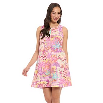 Women's London Times Sleeveless A-Line Swing Dress