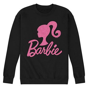 Men's Barbie Logo Pink Glitter Fleece Sweatshirt