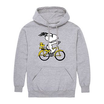Men's Peanuts Snoopy & Woodstock Riding Bike Graphic Hoodie