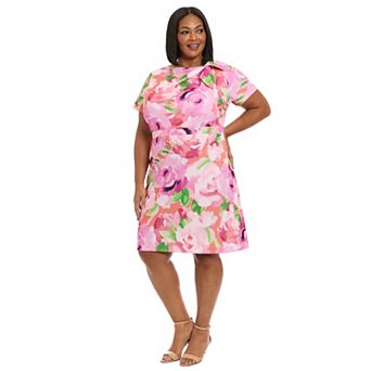 Plus Size London Times Side Tie Sheath Dress