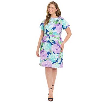 Plus Size London Times Side Tie Sheath Dress