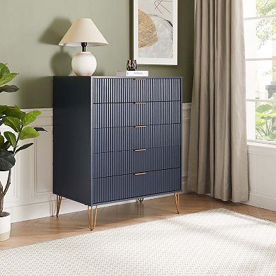 MANHATTAN COMFORT Dumbo Collection Modern Tall 5-Drawer Dresser