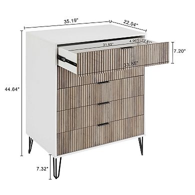 MANHATTAN COMFORT Dumbo Collection Modern Tall 5-Drawer Dresser