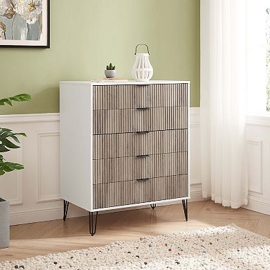 MANHATTAN COMFORT Dumbo Collection Modern Tall 5-Drawer Dresser