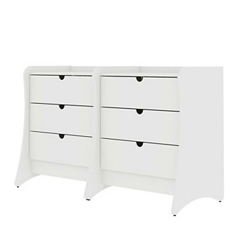 MANHATTAN COMFORT Coney Collection 2 pc Mid-Century Modern 3-Drawer Dresser Set