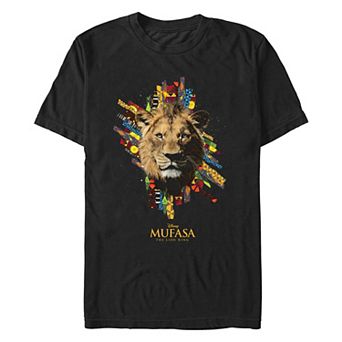 Disney's Mufasa The Lion King African Prints Background Men's Graphic Tee