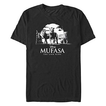Disney's Mufasa The Lion King Black And White Sunset Men's Graphic Tee