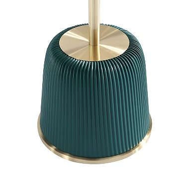 MANHATTAN COMFORT Anderson Modern Faux Leather Upholstered & Gold Top End Table