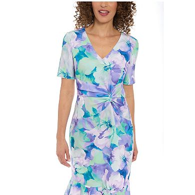 Petite London Times Short Sleeve Side Twist Midi Dress