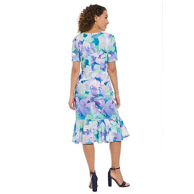 Petite London Times Short Sleeve Side Twist Midi Dress