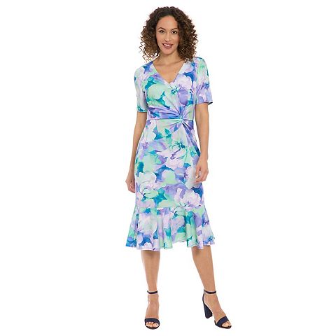 Женские платья London Petite London Times Short Sleeve Side Twist Midi Dress