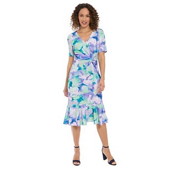 Petite London Times Short Sleeve Side Twist Midi Dress