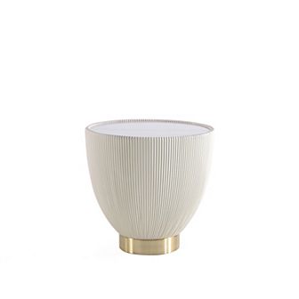 MANHATTAN COMFORT Anderson Modern Faux Leather Upholstered End Table