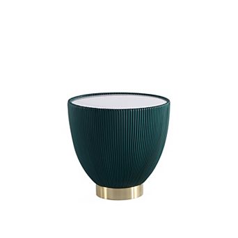 MANHATTAN COMFORT Anderson Modern Faux Leather Upholstered End Table