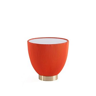 MANHATTAN COMFORT Anderson Modern Faux Leather Upholstered End Table