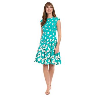 Petite London Times Cap Sleeve Fit And Flare Midi Dress