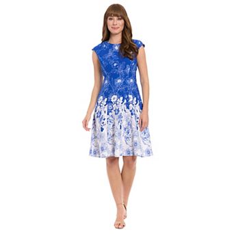 Petite London Times Cap Sleeve Fit And Flare Midi Dress