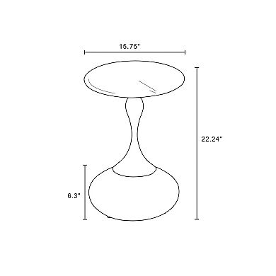 MANHATTAN COMFORT Patchin Modern Gold Metal Round End Table