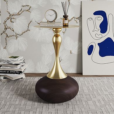 MANHATTAN COMFORT Patchin Modern Gold Metal Round End Table