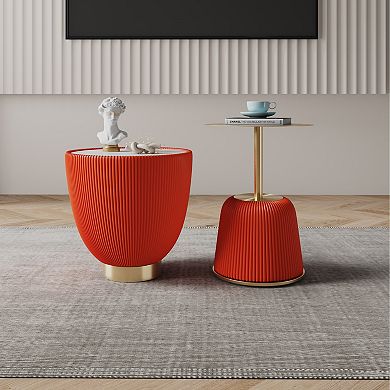 MANHATTAN COMFORT Anderson 1.0 & 2.0 2-pc. Modern Faux Leather Upholstered End Table Set