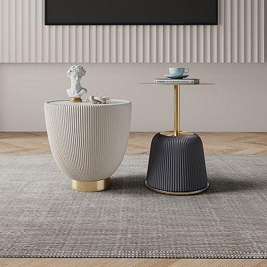 MANHATTAN COMFORT Anderson 1.0 & 2.0 2-pc. Modern Faux Leather Upholstered End Table Set