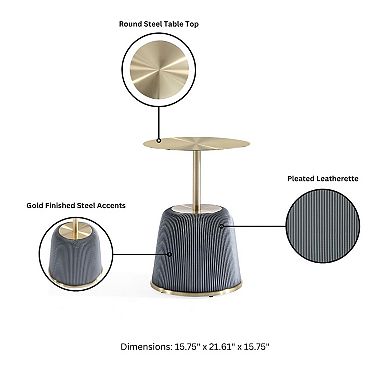 MANHATTAN COMFORT Anderson 1.0 & 2.0 2-pc. Modern Faux Leather Upholstered End Table Set