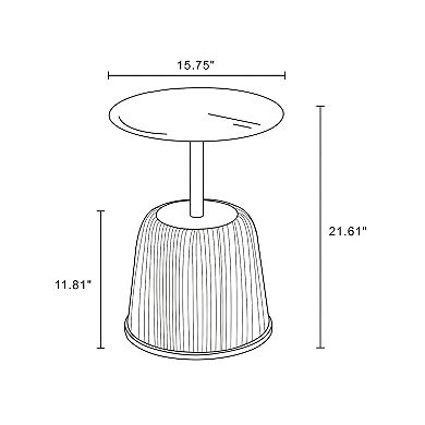 MANHATTAN COMFORT Anderson 2-pc. Modern Gold Top Faux Leather Upholstered End Table