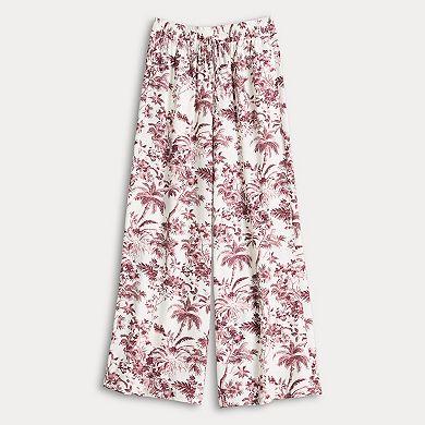 Petite LC Lauren Conrad Pull-On Soft Floral Print Pants