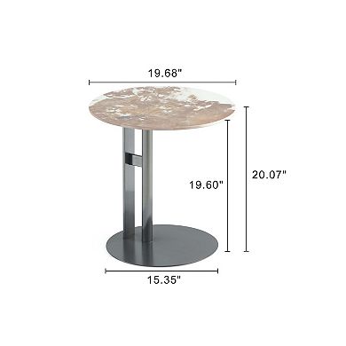 MANHATTAN COMFORT Alondra Modern Sintered Stone End Table