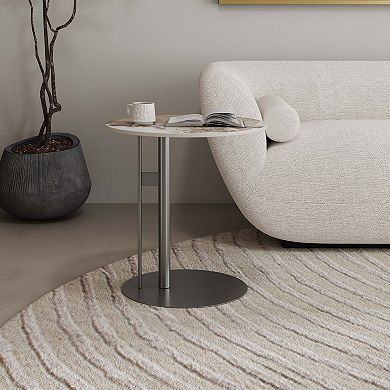 MANHATTAN COMFORT Alondra Modern Sintered Stone End Table