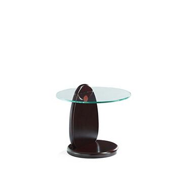MANHATTAN COMFORT Artesia Modern Tempered Glass Top End Table