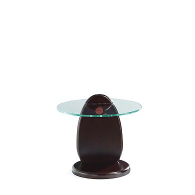 MANHATTAN COMFORT Artesia Modern Tempered Glass Top End Table