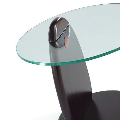 MANHATTAN COMFORT Artesia Modern Tempered Glass Top End Table