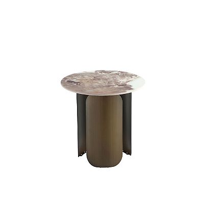 MANHATTAN COMFORT Monica Modern Sintered Stone Top End Table