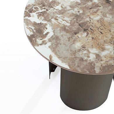 MANHATTAN COMFORT Monica Modern Sintered Stone Top End Table