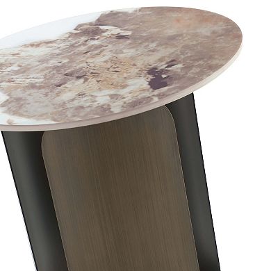 MANHATTAN COMFORT Monica Modern Sintered Stone Top End Table