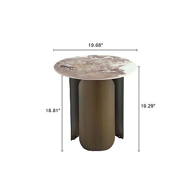 MANHATTAN COMFORT Monica Modern Sintered Stone Top End Table